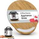 Ibyx Elegant Round Sliding Tray for Your Pressure Cooker, Air Fryer & Heavy Kitchen Appliances - Sturdy, Slides Easily from Under The Cabinet (Natural, 13)