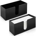 ZAVOOS 2 Pack Acrylic Paper Towel Holder, Black Countertop Napkin Dispenser for Z-fold C-fold Trifold, Multifold Hand Towel Storage Holder Organizer for Bathroom, Toilet, Kitchen
