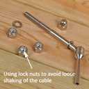 2Pack 36inch Cable Railing Post Stainless Steel Adjustable Angle End Post for 1/8" Deck Cable Railing, Silvery