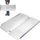Ruedamann 3 FT Portable Wheelchair Ramp, Sturdy Non-Slip Aluminum Lightweight Scooter Ramp Upgraded Hinge, Folding Wheelchair Ramps for Doorways, Ramps for Wheelchairs for Home Steps, Porch, Scooters