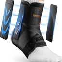 Slim-Fit Ankle Brace for Sprained Ankle, Quick Lace Up Ankle Support for Women Men with 2 Auto-Shaped Pads, Air Fabric Cool Ankle Stabilizer for Injury Recover, Running,Sports,S(10-11.6) (Black)