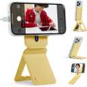 MOFT Phone Tripod Stand Selfie Stick for iPhone, Multi-Angles iPhone Stand, Lightweight & Portable Phone Holder, Strong Magnets, MOVAS Vegan Leather, Travel Essentials, Panna Cotta (Without Card Slot)