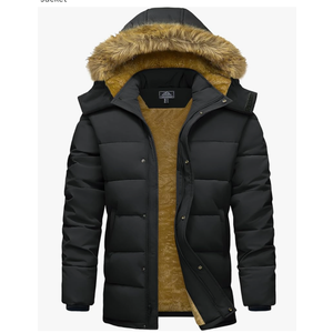 MAGCOMSEN Men's Winter Jacket Water Repellent Windproof Warm Thicken Fleece Lined Coat Warm Thicken Winter Parka Jacket XL