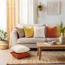 Mecatny Corduroy Summer Decorative Throw Pillow Covers 16x16 Set of 2 for Sofa Living Room, Soft Neutral Boho Couch Pillow Covers for Home Decor, Beige