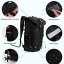 Blue Quartz Hiking Backpack 30L Lightweight Packable Backpack for Travel, Water Resistant Foldable Daypack for Women Men, Black