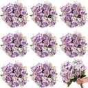 Crowye 16 Bundles Artificial Peony Silk Flower Hydrangea Fake Peony Bouquet Elegant Faux Flowers with Stems for Wedding Table Centerpiece Party Home DIY Decoration (Purple)
