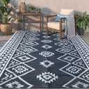 LILIOFFIC Outdoor Rug for Patio Clearance, 5'x8' Waterproof Plastic Patio Mat, Reversible Camping Rugs, Rv, Porch, Deck, Camper, Balcony, Backyard, Gray (01/Grey)