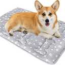 Dog Crate Mat (30" X 19"), Soft Dog Bed Mat with Cute Prints, Personalized Crate Pad, Anti-Slip Bottom, Machine Washable Kennel Pad (Grey)