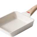 Tamagoyaki Pan,Japanese Omelette Pan,White Tamagoyaki Egg Pan, Non Stick Rectangle Pan,Small Frying Pan 6 X 7 Inch