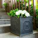 Kante Accent Square Dusty Blue Concrete Planter 12.6" W, Outdoor