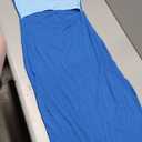 Pink Queen Women's Dresses Crew Neck Sleeveless Cutout Side Slit Bodycon Midi Party Dress (Blue, L)