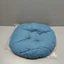 Blazing Needles Solid Twill Round Footstool Cushion, 18", Natural