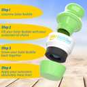 Solar Buddies Sunscreen Applicator - Single Full Green - Refillable Roll on Sponge Sunscreen, Suncream & Lotion Applicator For Kids, Adults & Families - Holds 3.4fl oz, Perfect Size for Travel