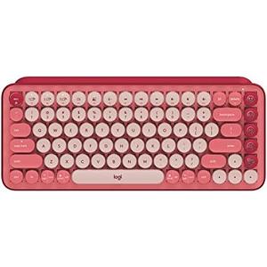 Logitech POP Mechanical Wireless Keyboard with Customizable Emoji Keys, Durable Compact Design, Bluetooth or USB Connectivity, Multi-Device, OS Compatible - Heartbreaker Rose
