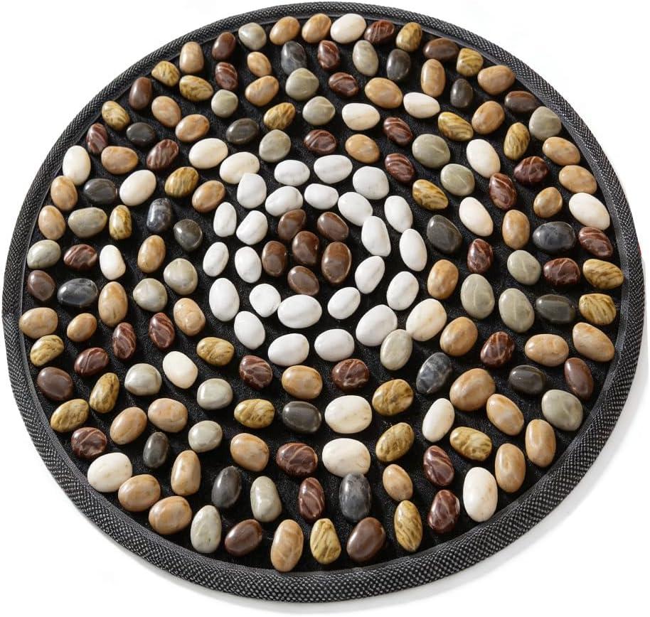 Massage pad, Finger Pressure Board Ultra Slow Running Pebble Massage Foot pad Reflex Therapy Massager, Pebble acupoint Massage pad, Used for Relaxing Tired feet (22 inches x 22 inches)