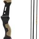 Barnett Centershot Compound Bow, Youth Bow Ages 5-8, 17lbs, with 2 Fiberglass Arrows, Hip Quiver, Mossy Oak Bottomland, One Size