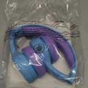 LilGadgets Connect+ Foldable Headphones, Adjustable Fit Soft Touch Padding for Kids with Mic, Volume-Limited & Noise Reduction On-Ear Wired Headset for School with SharePort - Blue/Purple, Ages 3-14