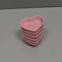 WHJY Pink Love Heart Shaped Ceramic Bowl Set of 6, Contemporary Porcelain Side Dishes, Seasoning & Soy Dipping Sauce Bowls for Wedding & Birthday Party