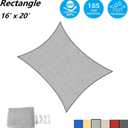 ASTEROUTDOOR Sun Shade Sail Rectangle 16' x 20' UV Block Canopy for Patio Backyard Lawn Garden Outdoor Activities, Gray