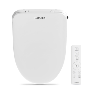 BatheCo Bidet Toilet Seat, Electric Heated Elongated Toilet Seat With 6Level Warm Seat & Dryer, SelfCleaning Nozzle and Odor Control