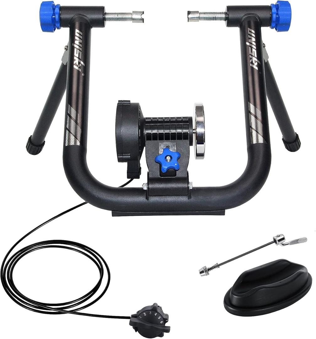 Unisky Bike Trainer Stand Indoor Bicycle Stand with Noise Reduction Magnetic Stationary Stand fits for 26-28inch, 700C Wheel