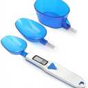 Kitchen Scale Spoon Gram Measuring Spoon, 500g/0.1g Blue Cute Digital Weight Scale Spoon Milligram Measuring Scoop Grams Electronic Measuring Cup for Portioning Tea, Flour, Spices, Medicine
