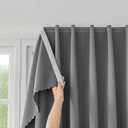 Magic Tape Stick on Curtains Blackout Curtains for Bedroom no Drillng Self Adhesive Curtain no Rod Small Window (Grey, 47" W x 71" L) 2 Panels