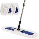 24" Heavy-Duty Commercial Dust Mop for Hardwood Floors & Large Areas - with 2 Microfiber Pads, Reinforced Telescoping Handle for Stable Cleaning in Homes, Garages & Commercial Spaces