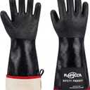 RAPICCA 932F Heat Resistant BBQ Grill Gloves: Oil Resistant Waterproof for Smoking Grilling Cooking Barbecue Deep Frying Turkey Rotisserie Handling Hot Greasy Meat | Great Stocking Stuffers for Men, XL