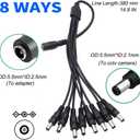 12V 5A Security Camera Power Adapter Quick Charger 100V-240V AC to DC 8-Way Power Splitter Cable LED Power Transformers-Fits Analog/AHD DVR/Camera/Lorex, RGB LED Strip Lights