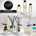 LOVSPA Reed Diffuser Set, Christmas Cabin Scented Oil Diffuser with Sticks, Home Fragrance Accessories for Bathroom Shelf Decor, Aroma Diffusers for Home or Office Desk, USA Made (Modern Stripe/4.5 oz)