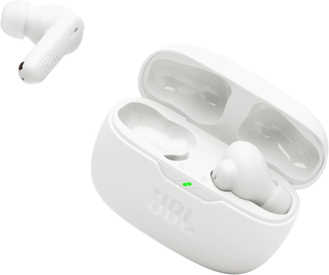 JBL Vibe Beam 2 - True Wireless Noise Cancelling Earbuds with JBL Pure Bass Sound & Smart Ambient technology, 4mics for crisp, clear calls, up to 40Hrs of Playback, IP54 Dust & Water resistant (White)