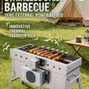 Automatic Portable BBQ Charcoal Grill, Automatic Rotation without Electricity, Stainless Steel, for Camping Outdoor Picnic Adventures