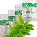 ECO amenities Hotel Mini Shampoo Sachets for Guests - Refreshing Green Tea Scented Toiletries for AirBnB & Rentals - 0.35 fl oz (10ml), 100 Pack
