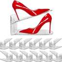 12 Pack Clear Shoe Slots Organizer - Adjustable Height 3.7''to 7.7'' Shoe stackers for a pair of shoes ,Shoe rack storage shoe space saver 50%,Easy to assemble shoe hold shoe organizer for cloest