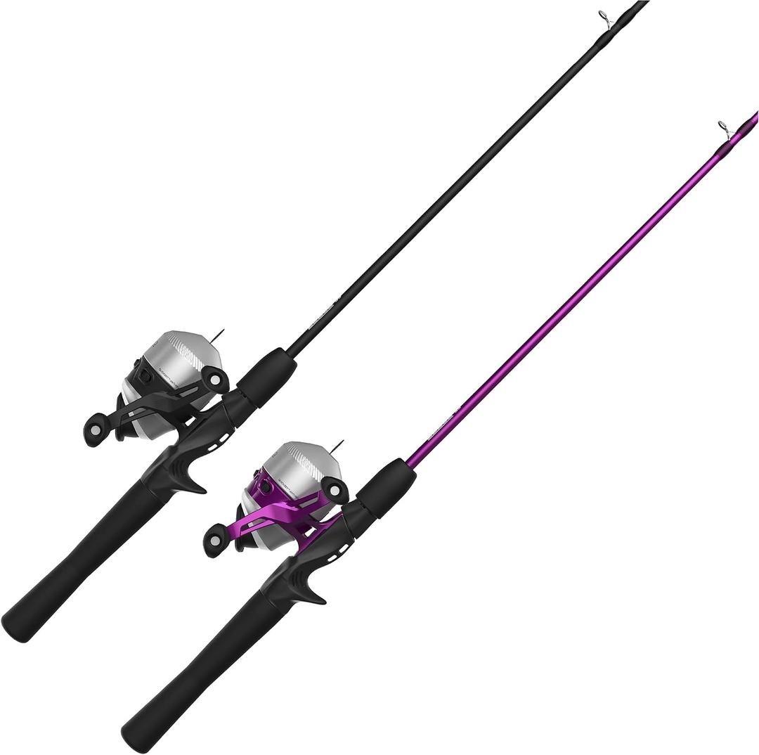 Zebco 33 Spincast Reel and 2-Piece Fishing Rod Combo, 5-Foot 6-Inch Durable Fiberglass Rod, Quickset Anti-Reverse Fishing Reel with Bite Alert, 30