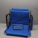 Stadium Seat with Back Support, Bleach Seat with Backrest and Cushion, Stadium Chair with Cup Holders, Mesh Bag and Hidden Hook for Basketball and Soccer Bench (Blue)