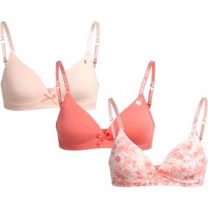 Limited Too Girls' Bras - 3 Pack Lightweight Wireless Microfiber Bras for Girls, Seamless Molded Everyday Bra (30A-34A) (Apricot)