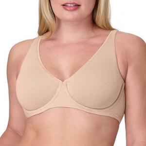 Bali Womens Underwire Bra, Cotton Collection 2-ply Underwire Bra, Moisture-Wicking, Full Coverage, Convertible Straps, Beige, Size 38 D