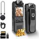 4K Body Camera with Audio and Video Recording, 128GB Mini Wearable Cam with Magnetic Lanyard, Body Worn Camera for Travel, Cycling, Work Security, Police Law Enforcement