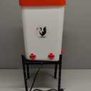 Heated Chicken Waterer, Poultry Water Heater for Winter with 4 Horizontal Nipples, Thermostatically Controlled, 4 Adjustable Heights, Anti-Freezing Watering System for Coop Accessories (Red, 12L)