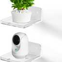 Acrylic Small Wall Mount Floating Camera Shelf 2 Pack Baby Monitor Holder, Echo Dot 5th Wall Mount Storage, Clear Mini Flexible Shelf for Bathroom, Bedroom, Kitchen