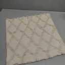 EMMTEEY Boho Pillow Cases 18x18 Inch Set of 2, Striped Embroidered Faux Fur Pillow Covers - Wrinkle Free & Decorative Accent Cushion for Sofa Couch Bed (Beige)