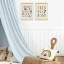 foedor Alphabet Numbers Poster Framed, Nursery ABC Wall Decor Poster Hanger Frame,Hanging Banner Decor for Nursery Toddler Girls Room Play Room, 12x16 Inch, Set of 2