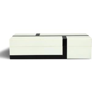 Handicrafts Home Large Decorative Storage Box with Lid  10x6x2.5 Coffee Table Organizer, Keepsake- Decorative Boxes for Home Decor, Stylish Decorative Box for Office Decor- Mondrian- Black White