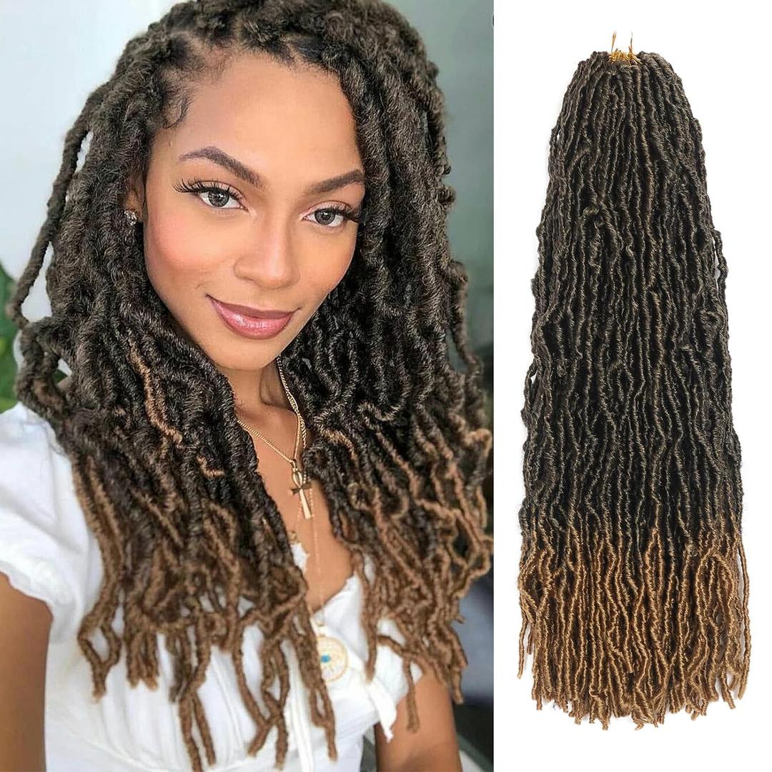 26 Inch Faux Locs Crochet Hair 7 Packs Soft Locs Crochet Hair Pre Looped Loc Hair Braids Goddess Locs Hair Ombre Blonde Distressed New Locs for Women T27