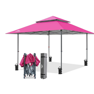 EAGLE PEAK 13x13 Straight Leg Pop Up Canopy Tent Instant Outdoor Canopy Easy Single Person Set up Folding Shelter w/Auto Extending Eaves 169 Square Feet of Shade (Light Pink) EAGLE PEAK 13x13 Straight Leg Pop Up Canopy Tent Instant Outdoor Canopy Easy Single Person Set up Folding Shelter w/Auto Extending Eaves 169 Square Feet of Shade (Light Pink)