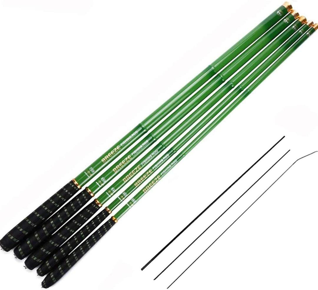 Goture//Telescopic Tenkara Fishing Rod Kit//Ultralight Travel Fishing Rod,Portable Collapsible Bass Crappie Rod, Carbon Fiber Inshore Stream Trout Pole 10 12 15 18 21 24 Free Tip Set(Top 3 Segment) (24ft/7.2m, 1 Piece BREEZE, Green)