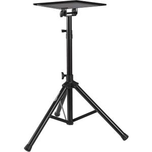 Amazon Basics Multi Purpose Height Adjustable Portable Tripod Stand for Workstation, Music, DJ, Projector, or Mixer, Laptop Compatible, Black