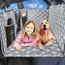 URPOWER XL Dog Back Seat Extender for Crew Cab Truck, Hard Bottom Dog Car Seat Cover Waterproof Dogs Car Hammock Pet Backseat Bed, Pet Truck Accessories for F150 / RAM 1500/ Tundra Crew Cab (Grey)